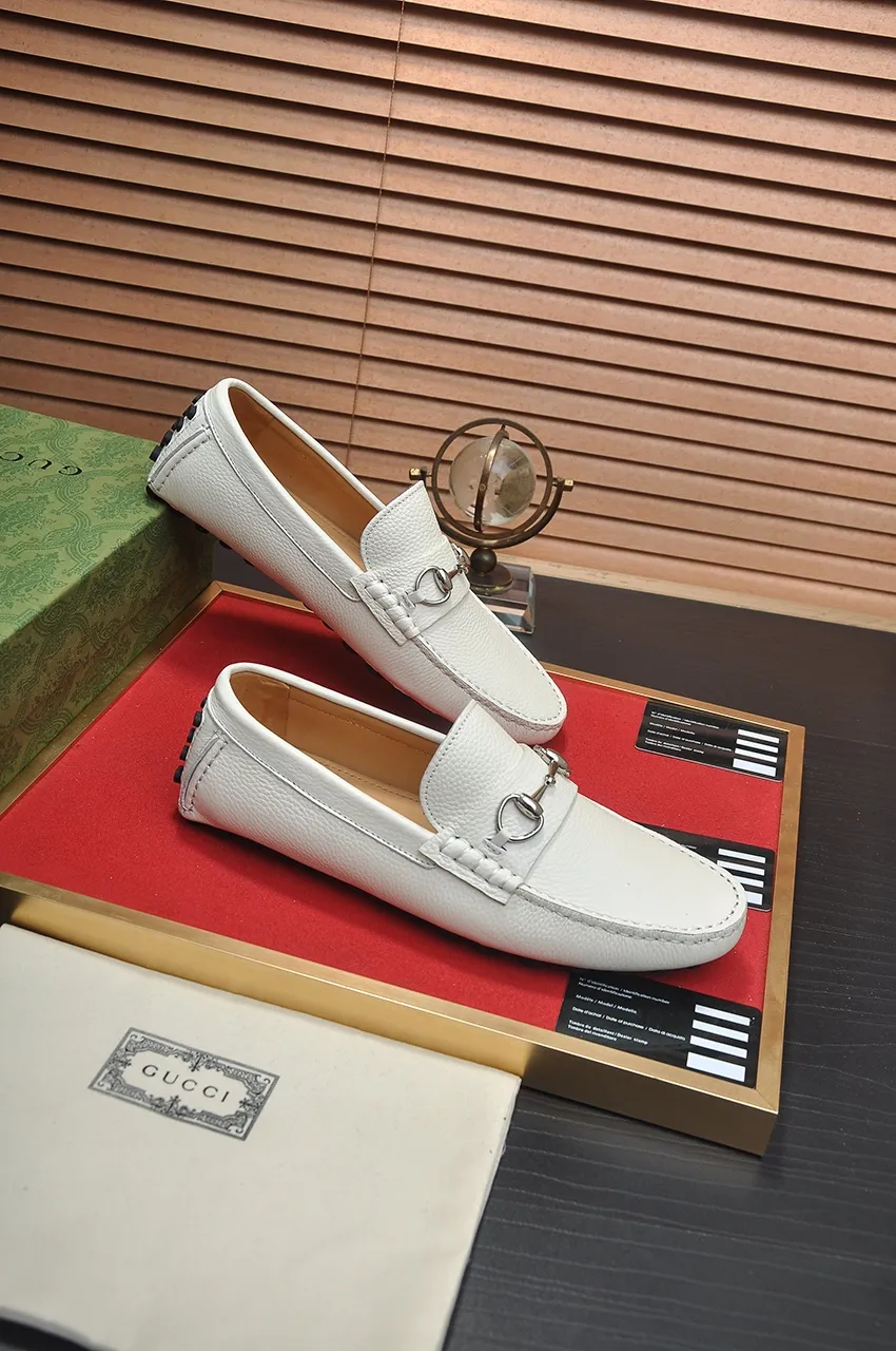 Men's Men's Shoes💰420💶【GUCCI】 (High-end Niuli) New 🍀Gucci*——Gucci Doudou Shoes! Made of imported original cowhide, the inner top layer is comfortable cowhide lining! Original wear-resistant rubber outsole! High quality products! Code number 38-44!